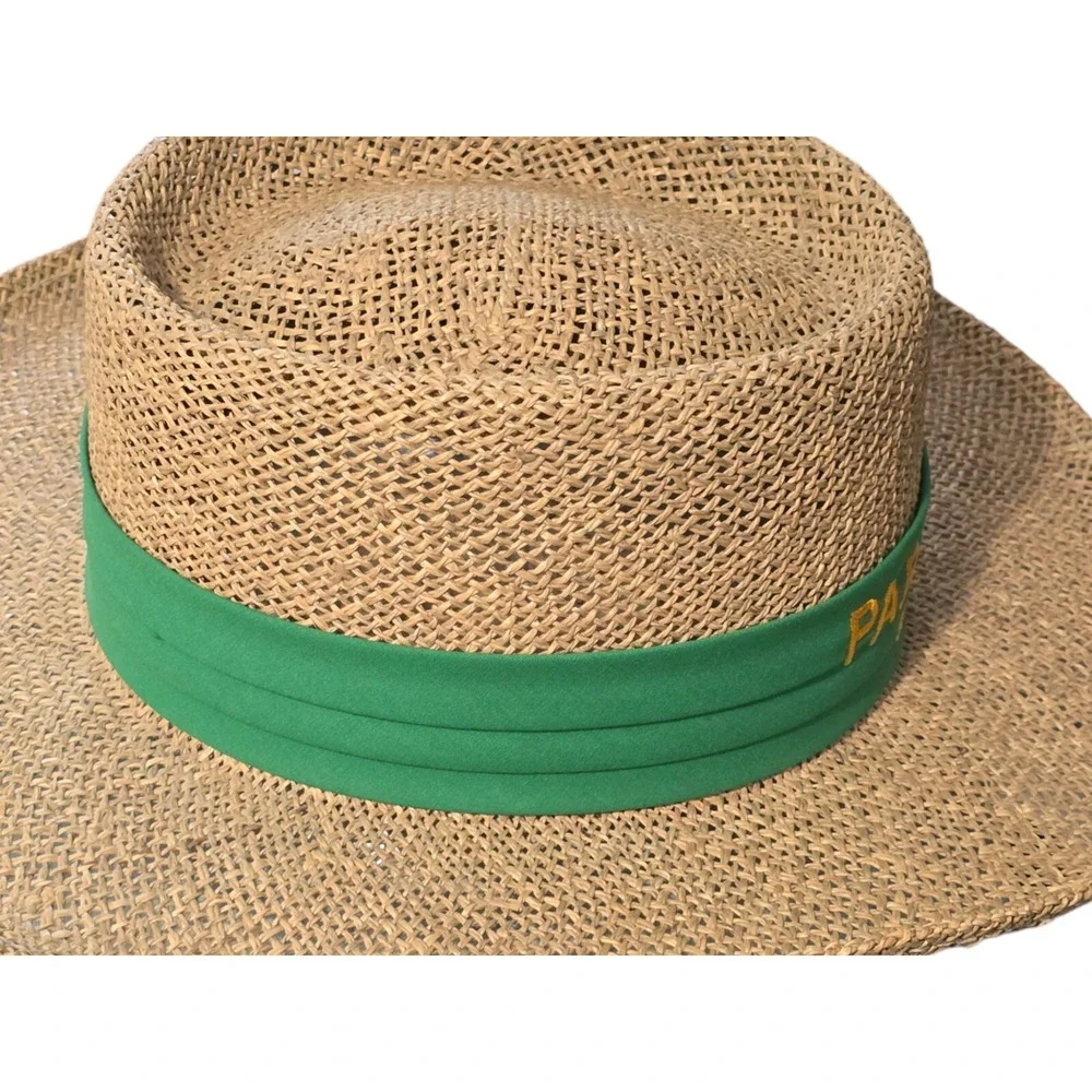 Kangol Straw‎ WGA Golf Hat Par Club Green Band